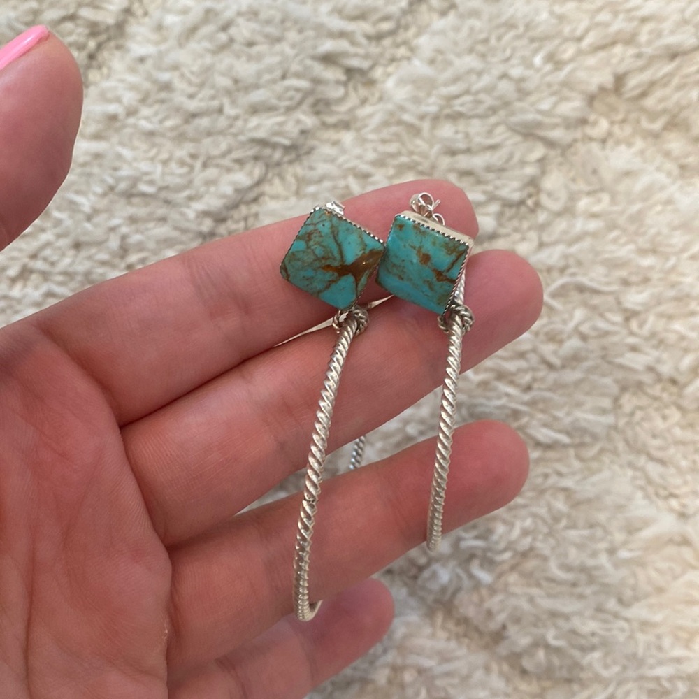 Genuine Kingsman turquoise hoops. Originally purchased from Turquoise Tuesday.